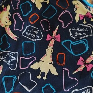 Kids Pajama Bottoms with Giraffe Print. Elastic Waist And Cuffs.